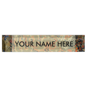 Chinese Asian Dragon Colorful Art Desk Name Plate