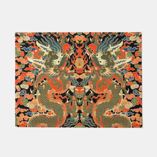Chinese Asian Dragon Colorful Art Doormat