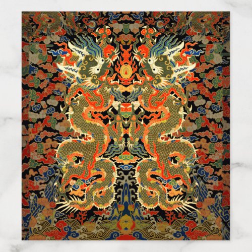Chinese Asian Dragon Colorful Art Envelope Liner