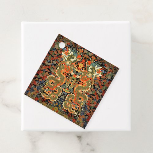 Chinese Asian Dragon Colorful Art Favor Tags