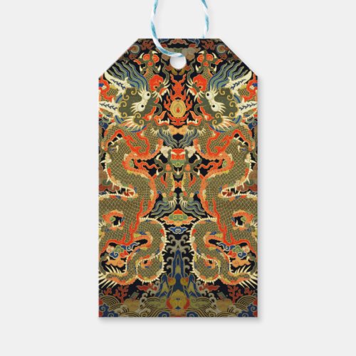 Chinese Asian Dragon Colorful Art Gift Tags