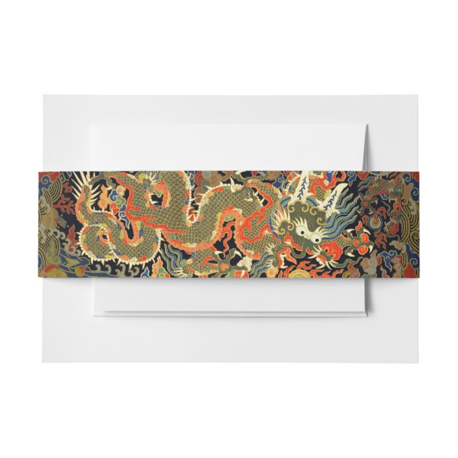 Chinese Asian Dragon Colorful Art Invitation Belly Band (Front Example)