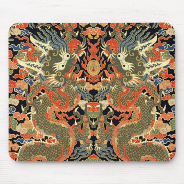 Chinese Asian Dragon Colorful Art Mouse Pad (Front)