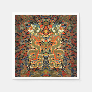 Chinese Asian Dragon Colorful Art Napkins