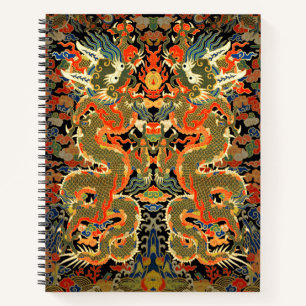 Chinese Asian Dragon Colorful Art Notebook