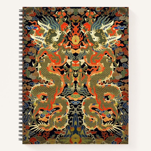 Chinese Asian Dragon Colorful Art Notebook (Front)