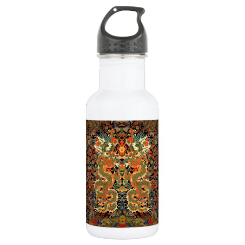Chinese Asian Dragon Colorful Art Stainless Steel Water Bottle