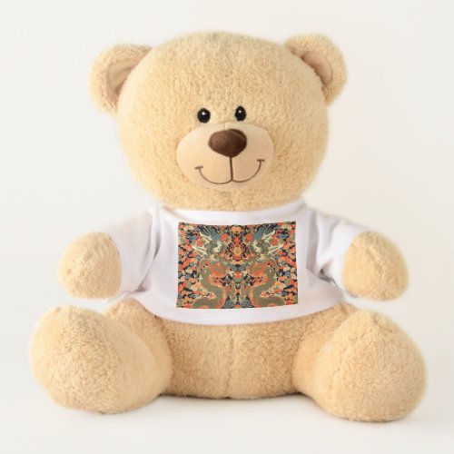 Chinese Asian Dragon Colorful Art Teddy Bear