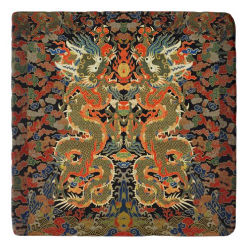 Chinese Asian Dragon Colorful Art Trivet