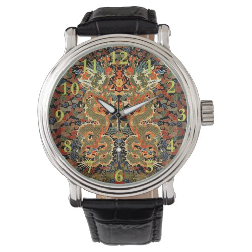 Chinese Asian Dragon Colorful Art Watch