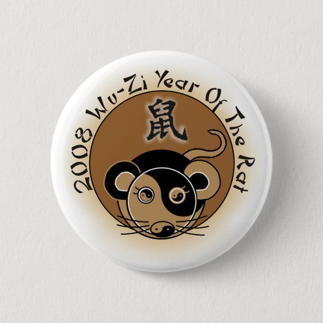 Chinese Astrology 2008 Year Of The Rat Buttons (Front)