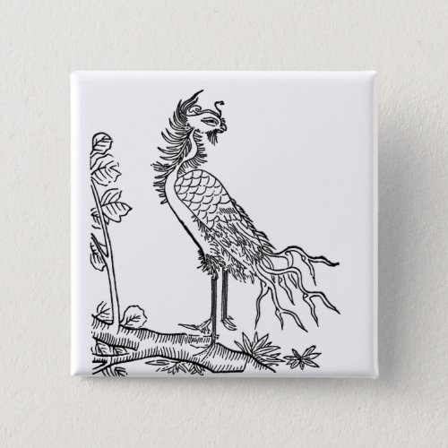 Chinese auspicious bird Luan Button