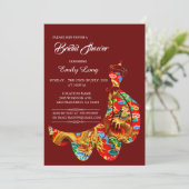 Chinese Auspicious Cloud Dragon Bridal Shower Invitation (Standing Front)