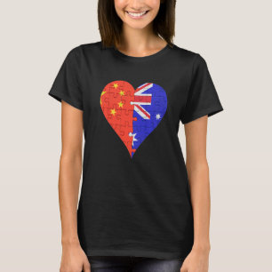 Chinese Australian Flag Heart T-Shirt