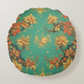 chinese background round pillow