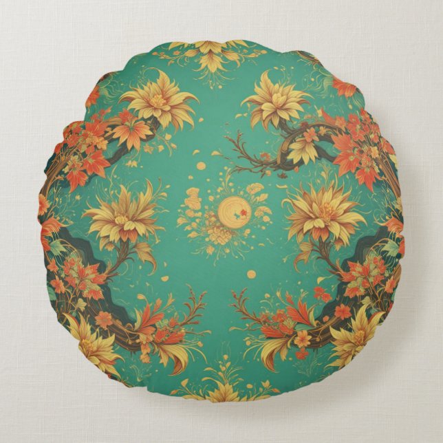 chinese background round pillow (Front)