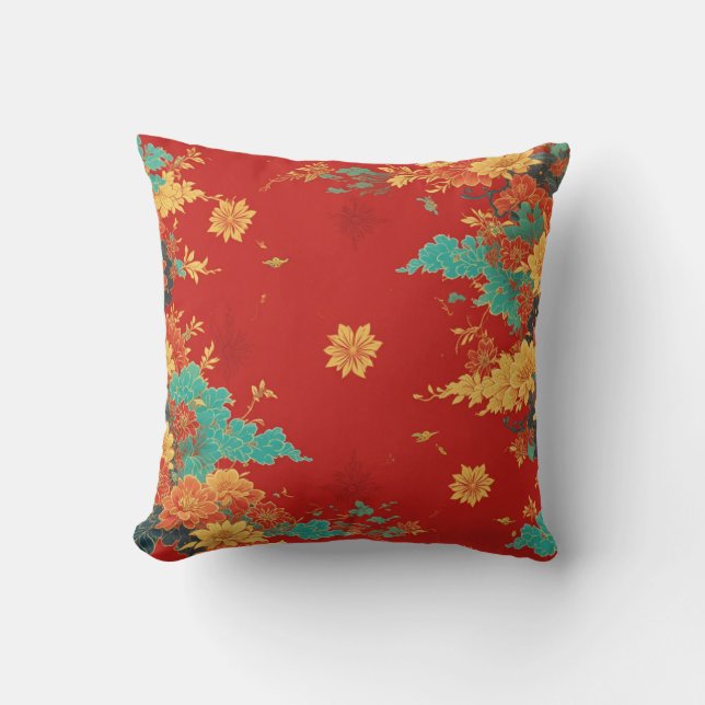 chinese background throw pillow (Front)