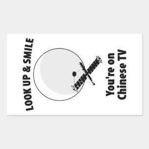 Chinese Balloon Look Up And Smile Rectangular Sticker