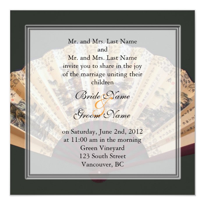 fan wedding invitation