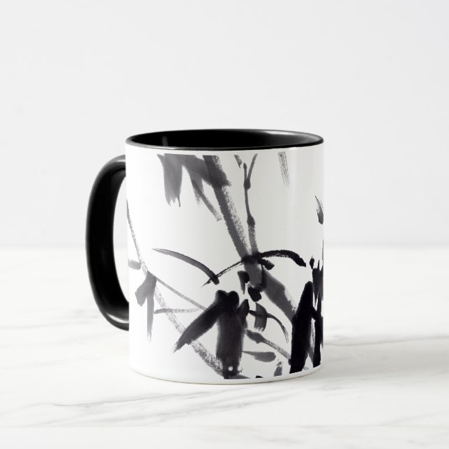 Chinese bamboo art mug (Front Left)