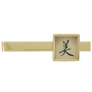 Chinese BEAUTY Symbol Asian Tie Bar Mens Jewelry