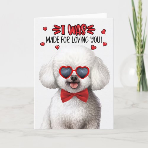 Chinese Bichon Frise Dog Loving You Valentine Holiday Card