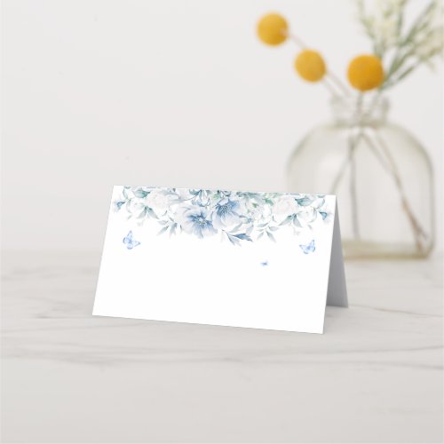 Chinese Blue  White Floral Wedding Place Card