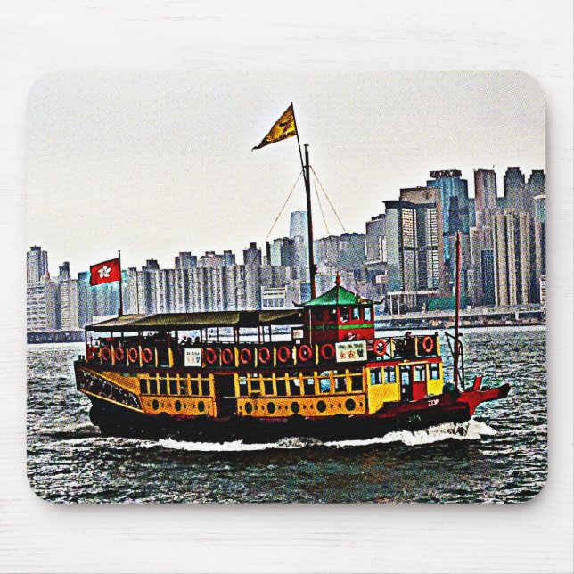 Chinese Boat Victoria Harbour Hong Kong  Mouse Pad (Front)