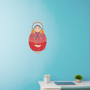 Chinese Bride Matryoshka Wall Decal