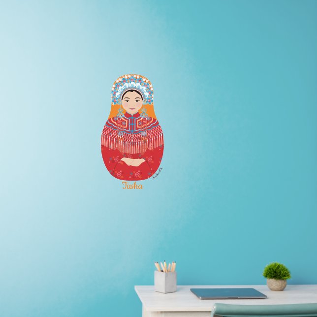 Chinese Bride Matryoshka Wall Decal (Home Office)