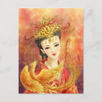 Chinese Bride with Phoenix Fantasy Postcard