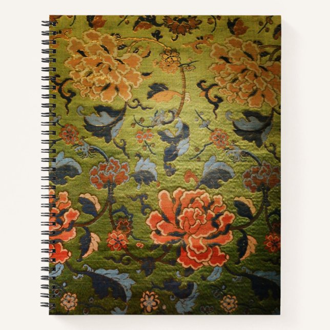 Chinese Brocade Green Notebook (Front)