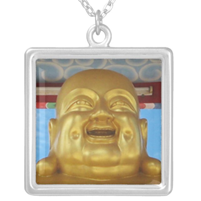 Chinese Buddha Silver Plated Necklace (Front)