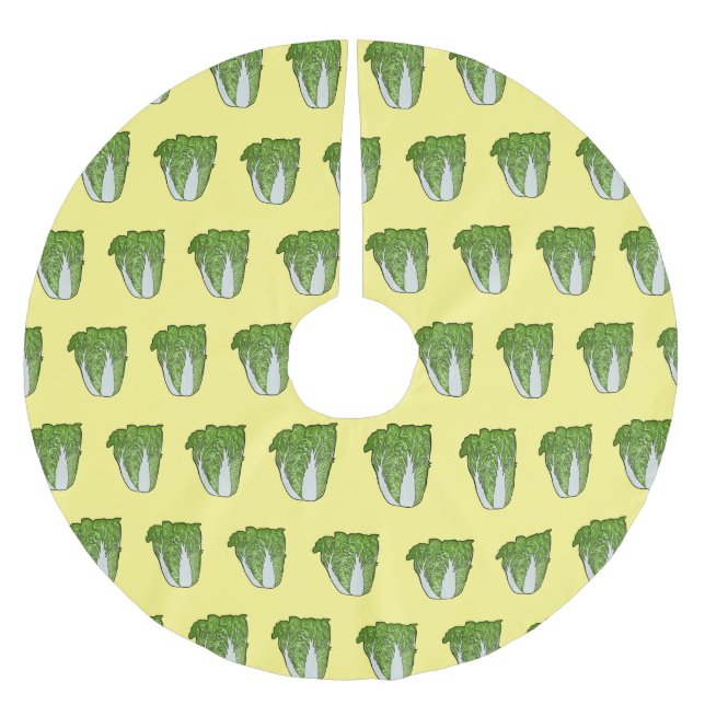 Chinese cabbage cartoon illustration  brushed polyester tree skirt (Front)