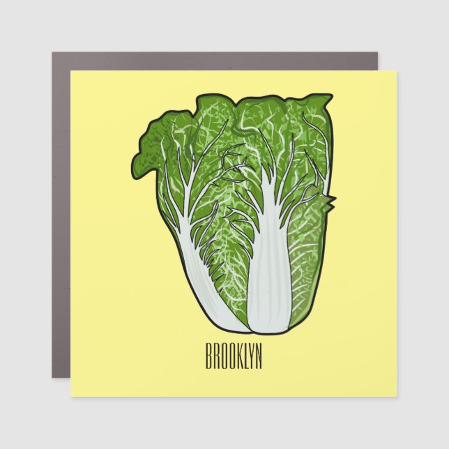 Chinese cabbage cartoon illustration  car magnet (Front)