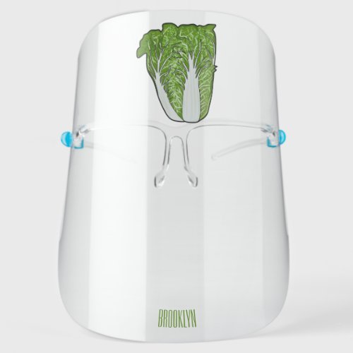 Chinese cabbage cartoon illustration face shield
