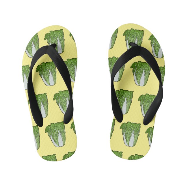 Chinese cabbage cartoon illustration  kid's flip flops (Footbed)