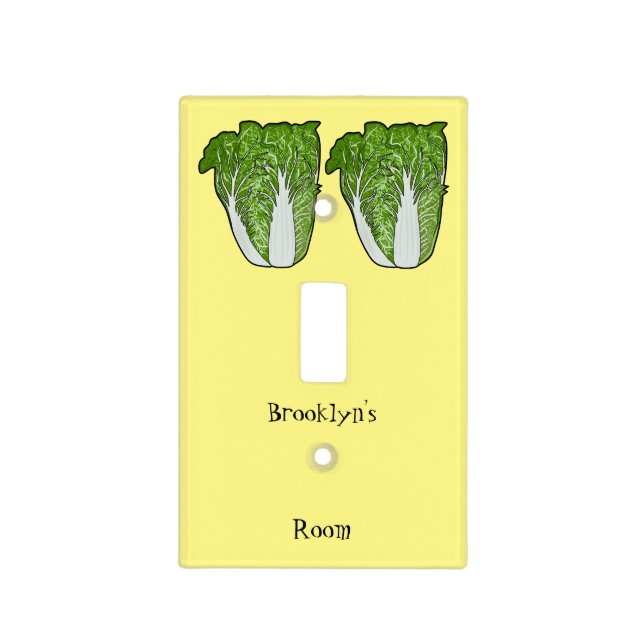 Chinese cabbage cartoon illustration light switch cover (Front)