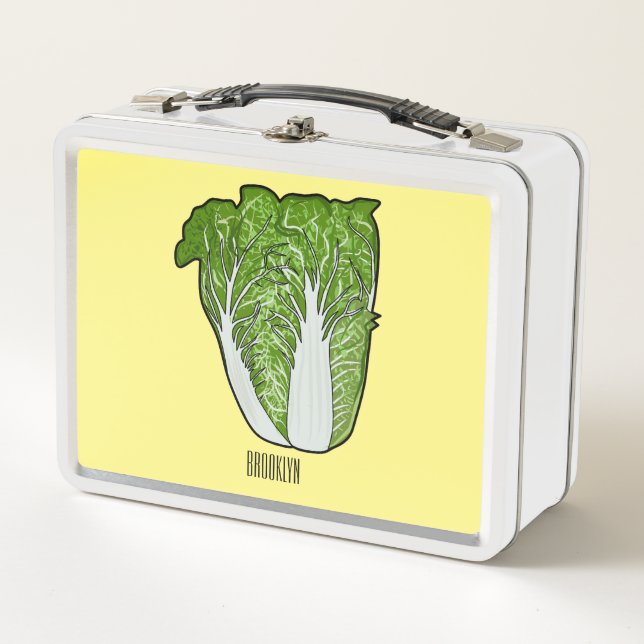 Chinese cabbage cartoon illustration  metal lunch box (Front)