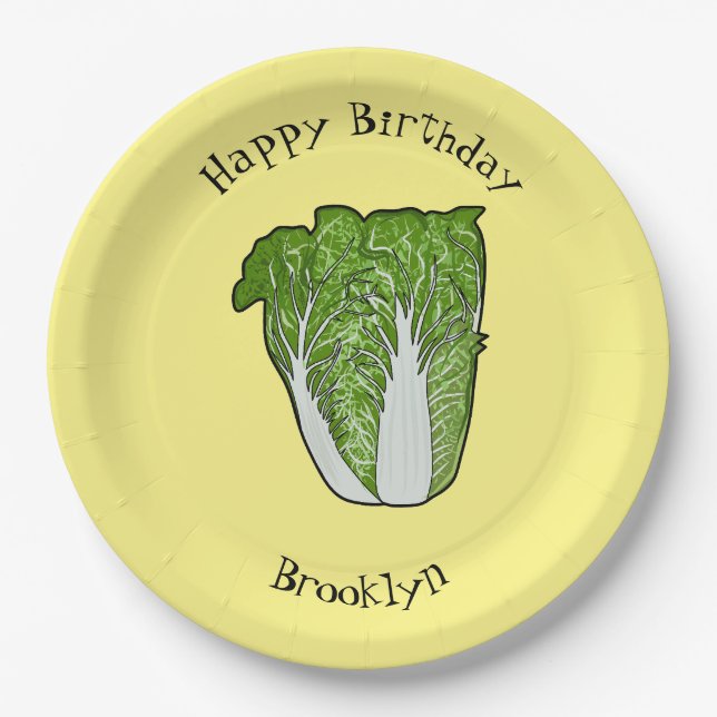 Chinese cabbage cartoon illustration paper plates (Front)