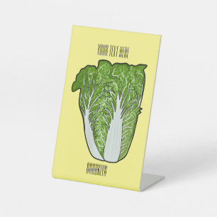 Chinese cabbage cartoon illustration  pedestal sign