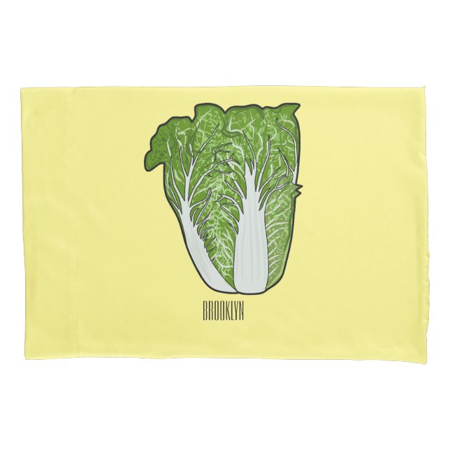 Chinese cabbage cartoon illustration  pillow case (Front)