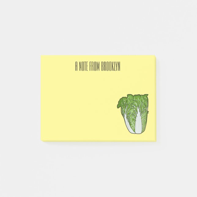 Chinese cabbage cartoon illustration  post-it notes (Front)