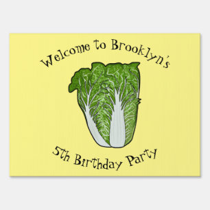 Chinese cabbage cartoon illustration sign