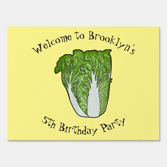 Chinese cabbage cartoon illustration sign (Front)