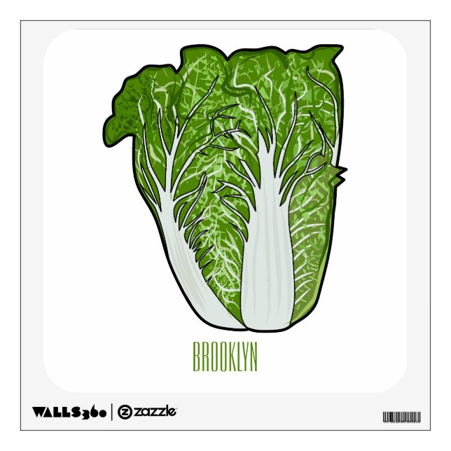 Chinese cabbage cartoon illustration  wall decal (Front)