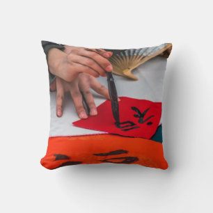 Chinese Calligraphy close up view cushion
