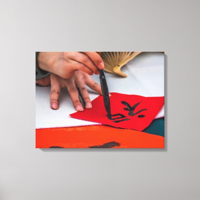 Chinese Calligraphy demonstration canvas print (Front)