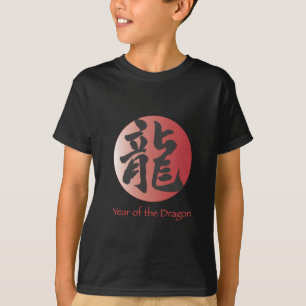 Chinese Calligraphy for Dragon on Red Ball T-Shirt