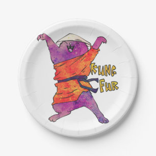 Chinese cat - Choose background color Paper Plates